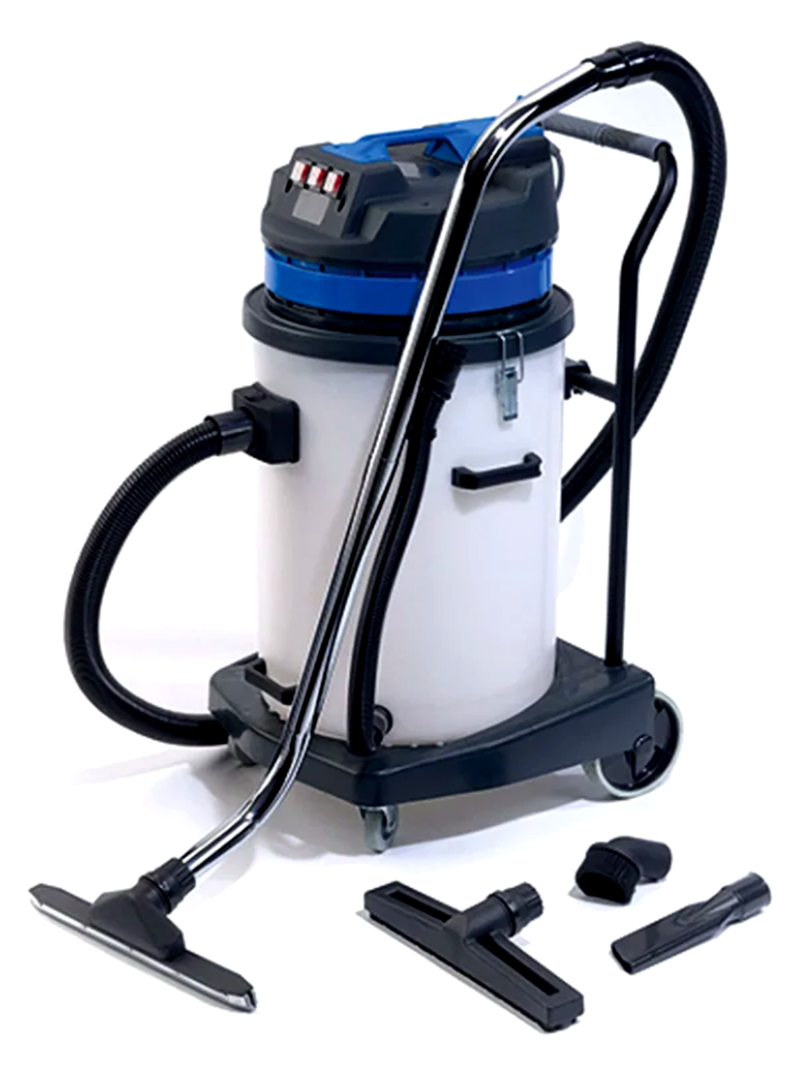 VacLine Kompakter Industriesauger 70-3-PLBL für Nass- und Trockenbetrieb mit 3000 W Leistung (3 × 1000 W), Staubklasse L und ca. 70 l Kesselvolumen.